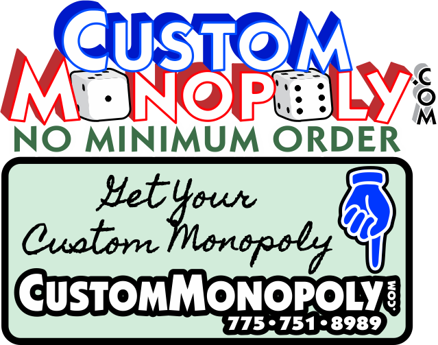 CUSTOM MONOPOLY GAMES, CUSTOM MONOPOLY FUNDRAISER,  PERSONALIZED MONOPOLY GAMES